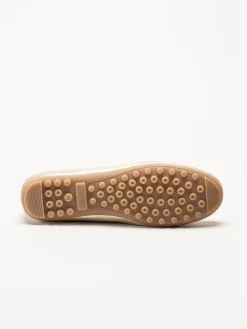 Caprice - Guldiga loafers i skinn
