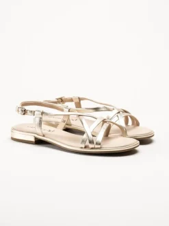Caprice - Guldmetallic remsandaler i skinn