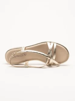 Caprice - Guldmetallic remsandaler i skinn