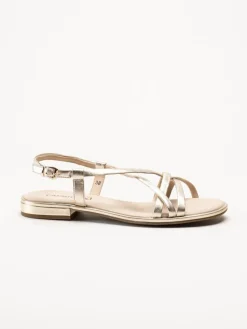 Caprice - Guldmetallic remsandaler i skinn