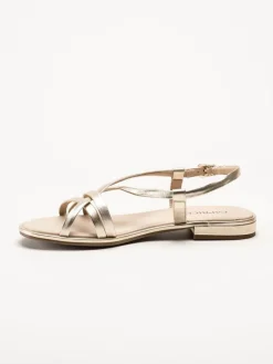 Caprice - Guldmetallic remsandaler i skinn
