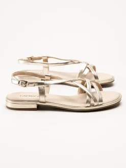 Caprice - Guldmetallic remsandaler i skinn