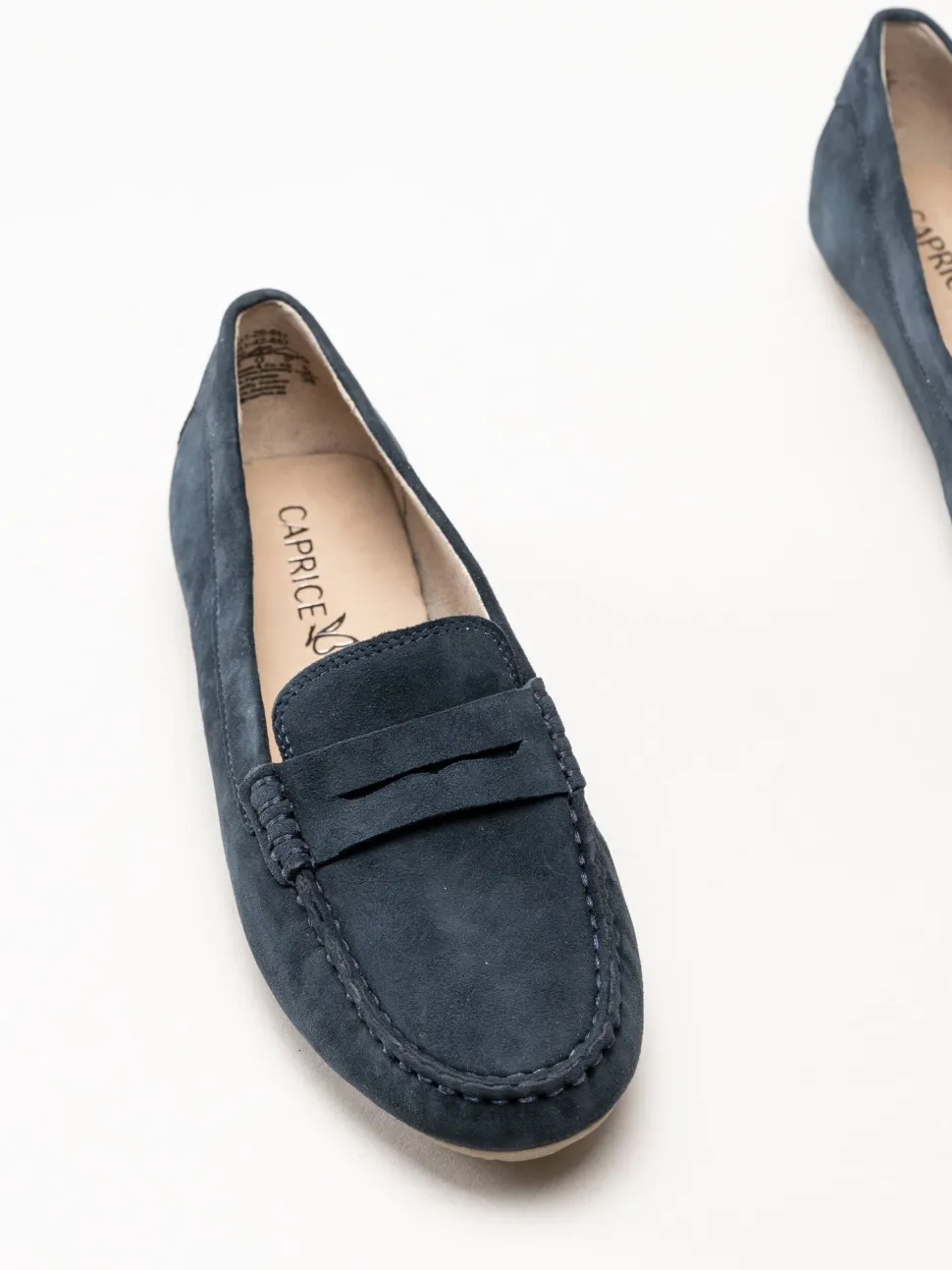 Caprice - Mörkblå loafers i mocka