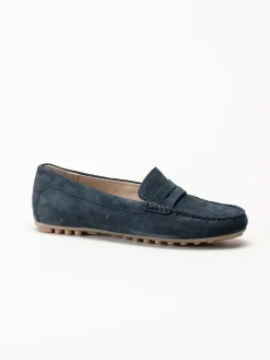 Caprice - Mörkblå loafers i mocka