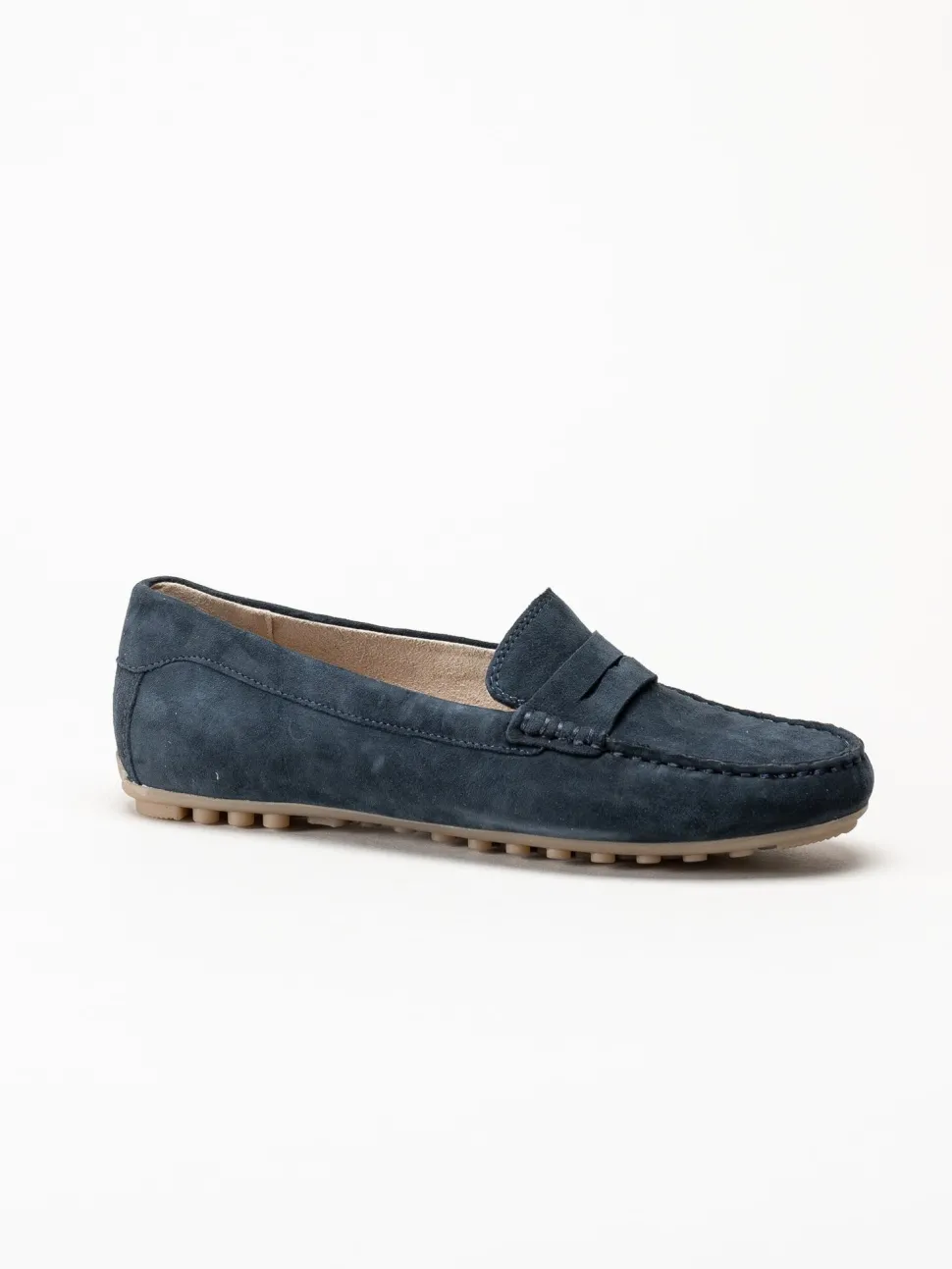 Caprice - Mörkblå loafers i mocka