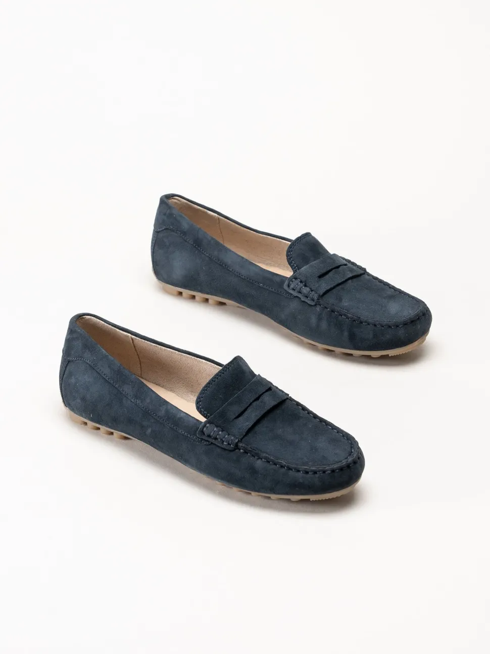 Caprice - Mörkblå loafers i mocka