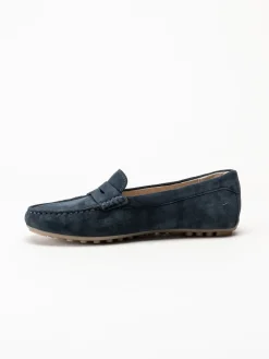 Caprice - Mörkblå loafers i mocka