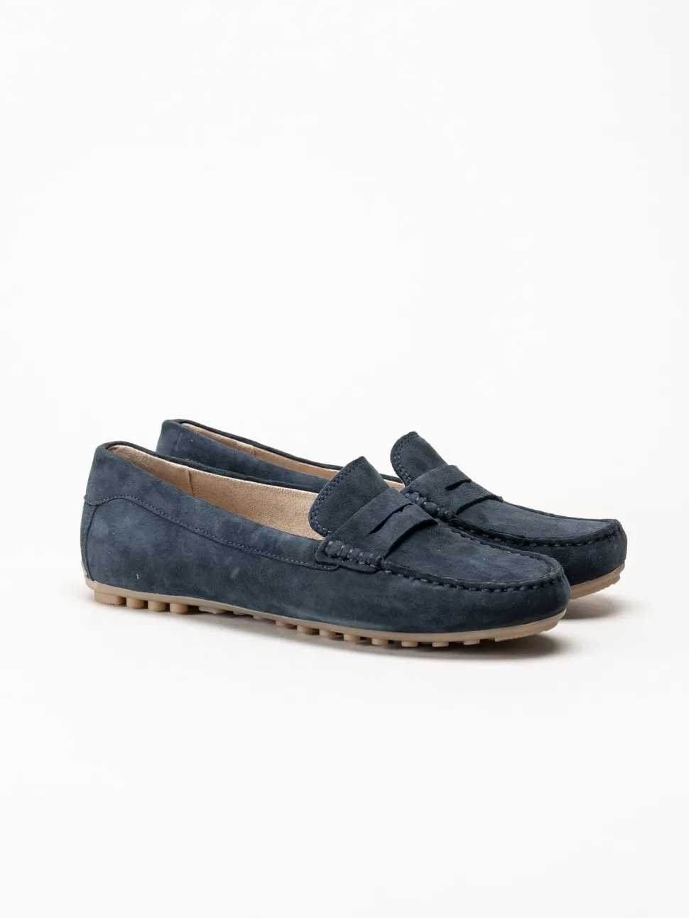 Caprice - Mörkblå loafers i mocka