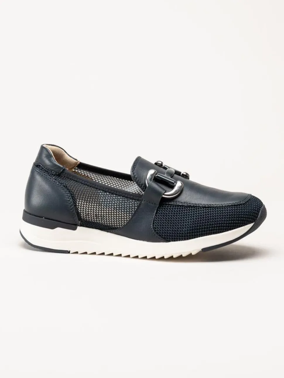 Caprice - Mörkblå loafers i skinn