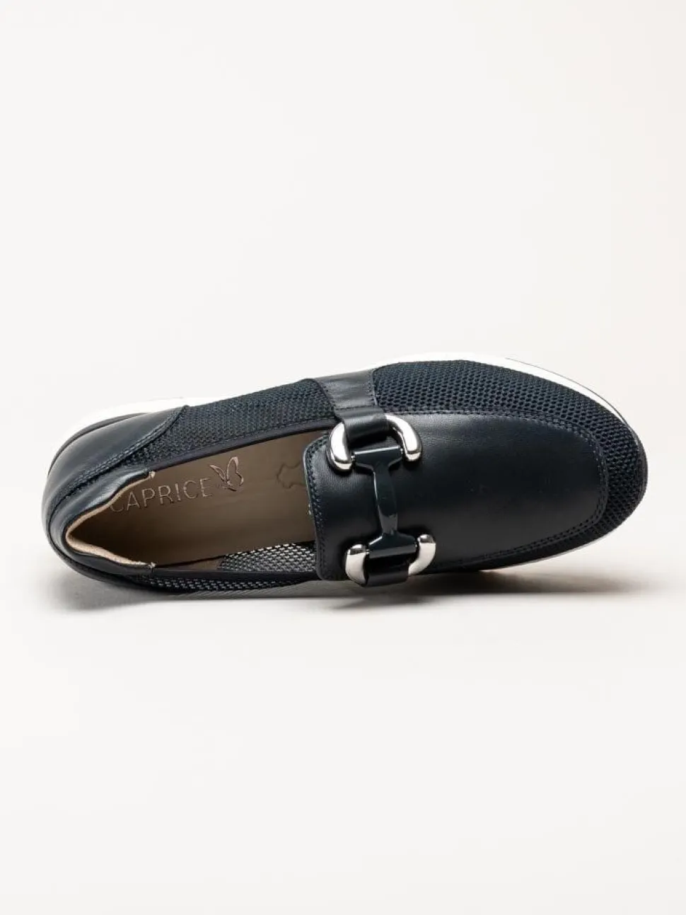Caprice - Mörkblå loafers i skinn
