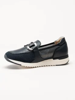 Caprice - Mörkblå loafers i skinn