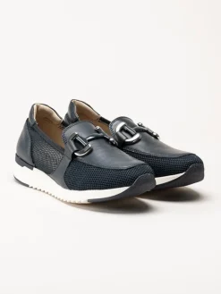 Caprice - Mörkblå loafers i skinn