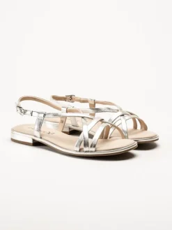 Caprice - Silvermetallic remsandaler i skinn