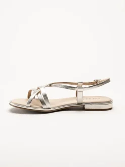 Caprice - Silvermetallic remsandaler i skinn