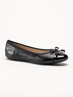 Caprice - Svarta ballerina i skinn