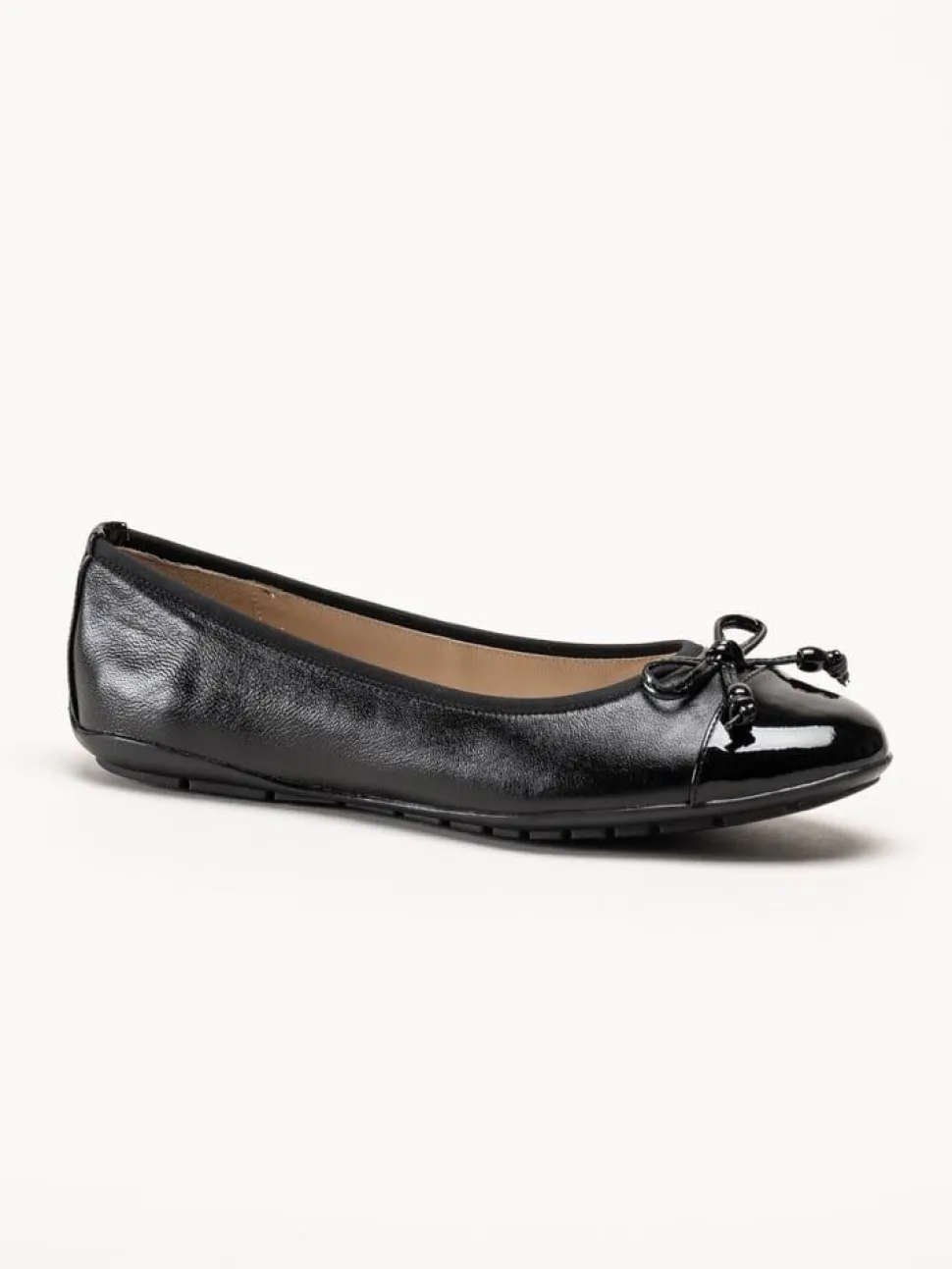Caprice - Svarta ballerina i skinn