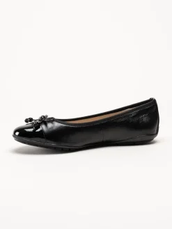 Caprice - Svarta ballerina i skinn