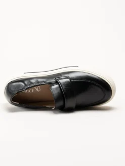 Caprice - Svarta loafers i skinn