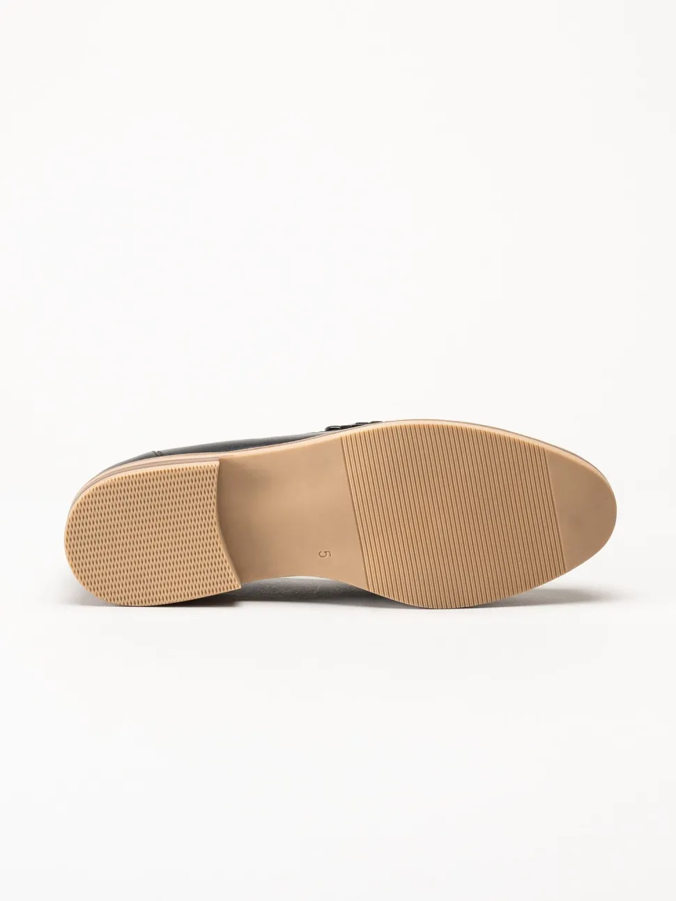 Caprice - Svarta pennyloafers i skinn
