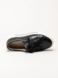 Caprice - Svarta platåsneakers i skinn