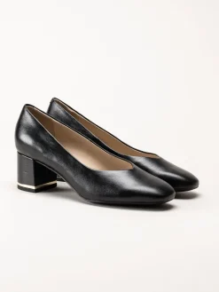 Caprice - Svarta pumps i skinn