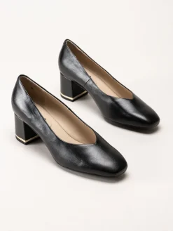 Caprice - Svarta pumps i skinn