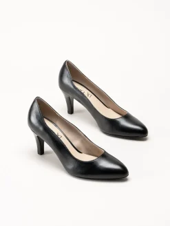 Caprice - Svarta pumps i skinn