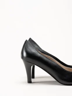 Caprice - Svarta pumps i skinn