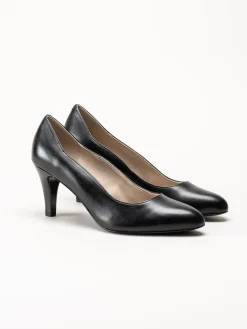 Caprice - Svarta pumps i skinn