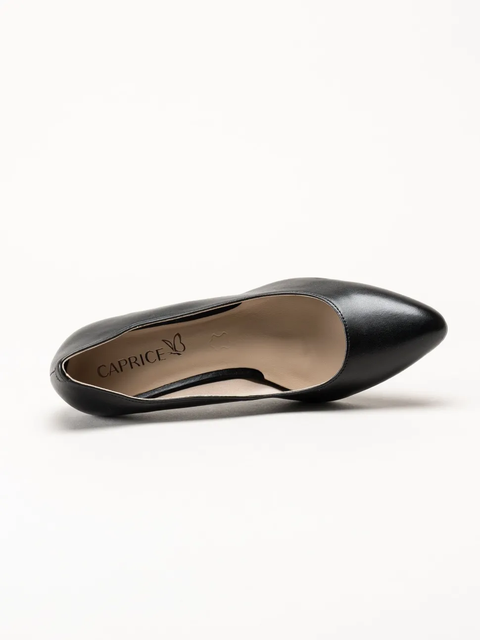 Caprice - Svarta pumps i skinn