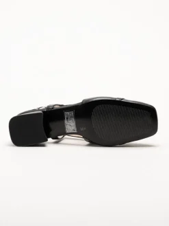 Caprice - Svarta slingback pumps i skinn