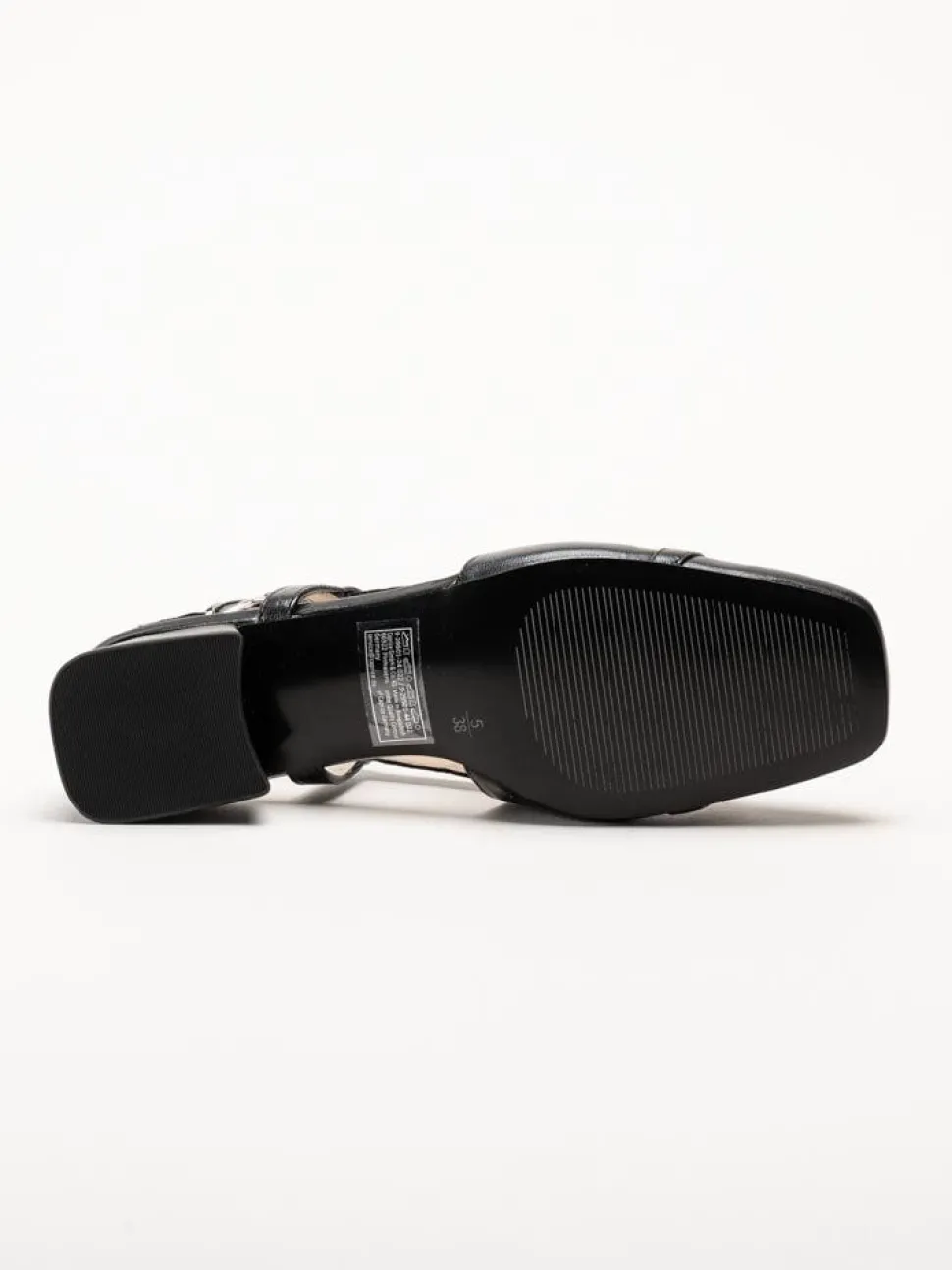 Caprice - Svarta slingback pumps i skinn