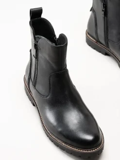 Caprice - Svarta varmfodrade boots i skinn