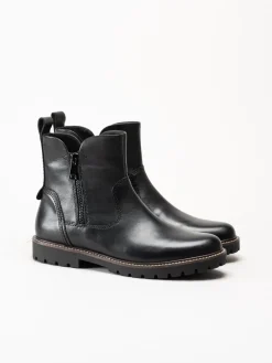 Caprice - Svarta varmfodrade boots i skinn