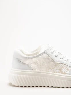 Caprice - Vita broderade sneakers