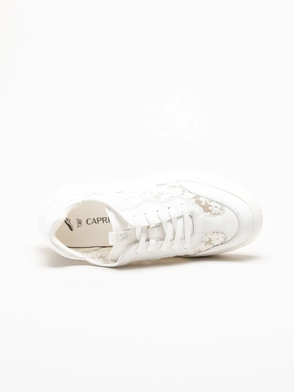 Caprice - Vita broderade sneakers
