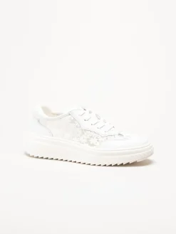 Caprice - Vita broderade sneakers