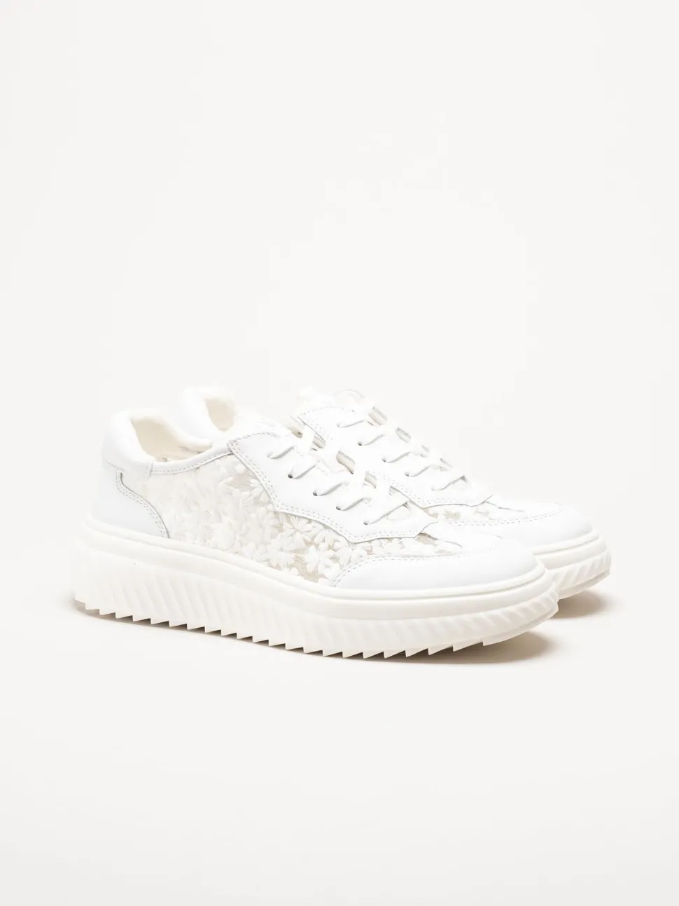 Caprice - Vita broderade sneakers