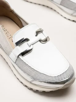 Caprice - Vita loafers i skinn