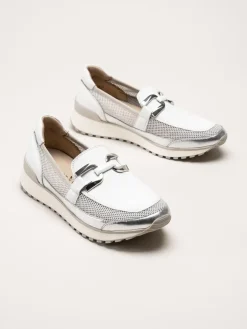 Caprice - Vita loafers i skinn