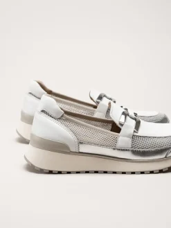 Caprice - Vita loafers i skinn