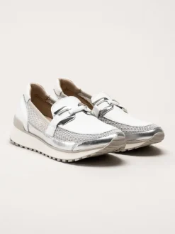 Caprice - Vita loafers i skinn