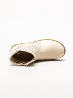 Charlotte of Sweden - Offwhite boots i skinn