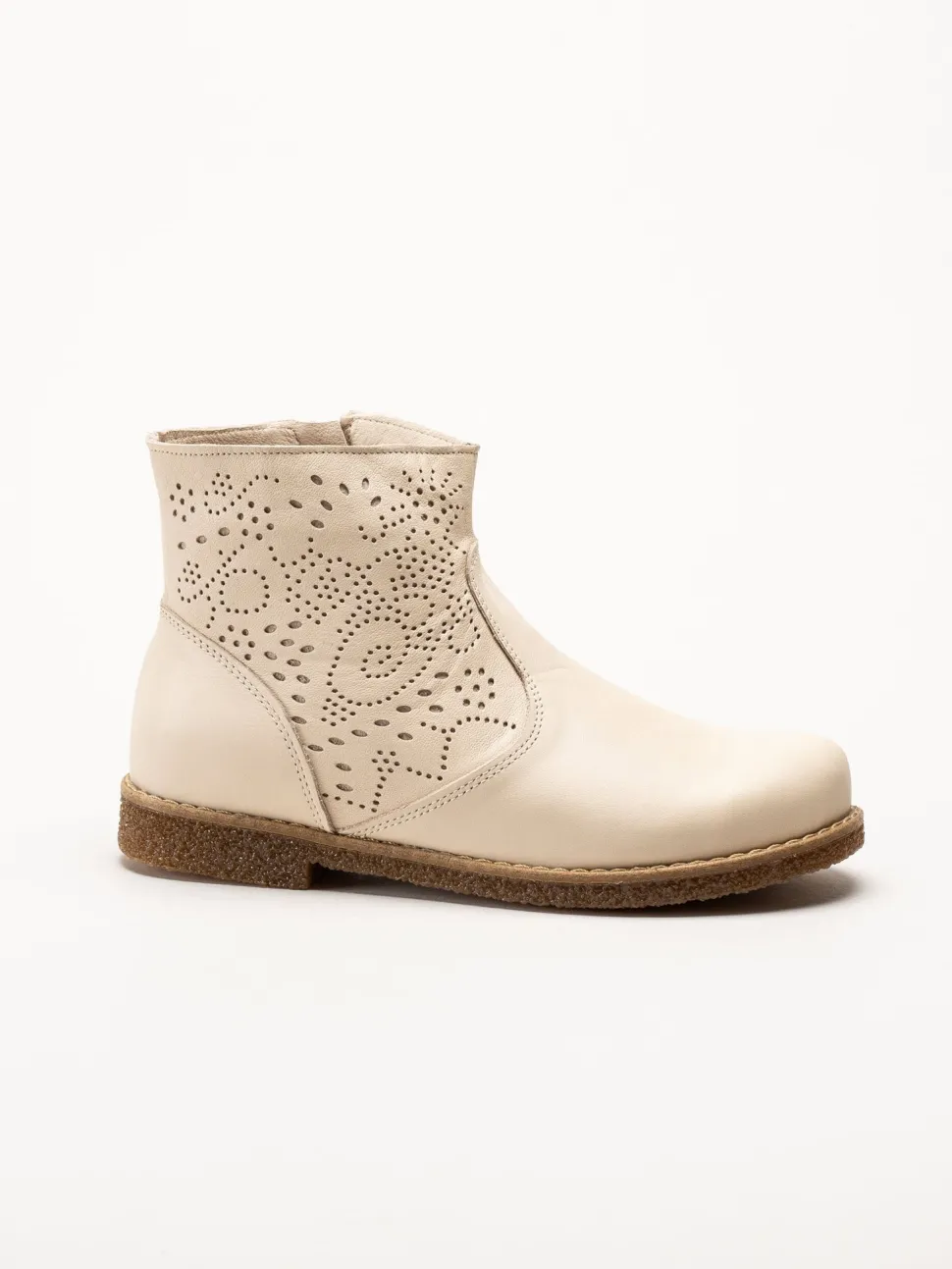 Charlotte of Sweden - Offwhite boots i skinn