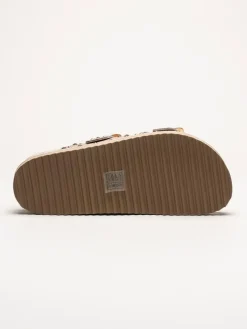 Colors of California - Beige Bio-sandaler i mocka med strass