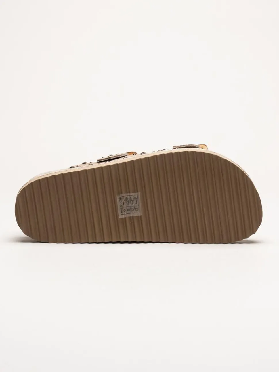 Colors of California - Beige Bio-sandaler i mocka med strass