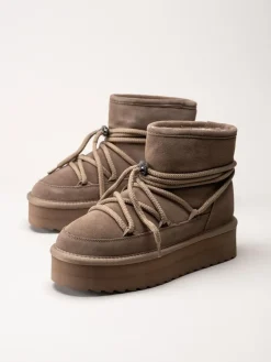 Colors of California - Beige fodrade platåboots