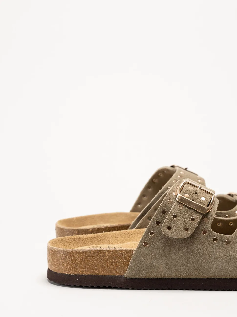 CpH Comfort - Grågröna slip in sandaler i mocka