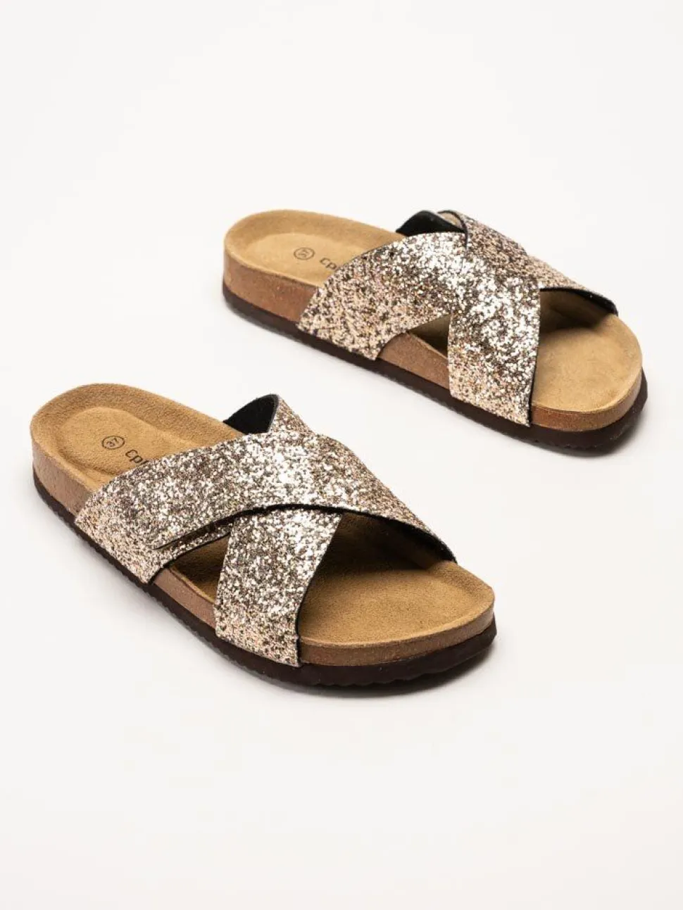 CpH Comfort - Guldglittriga slip in sandaler