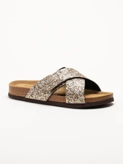 CpH Comfort - Guldglittriga slip in sandaler